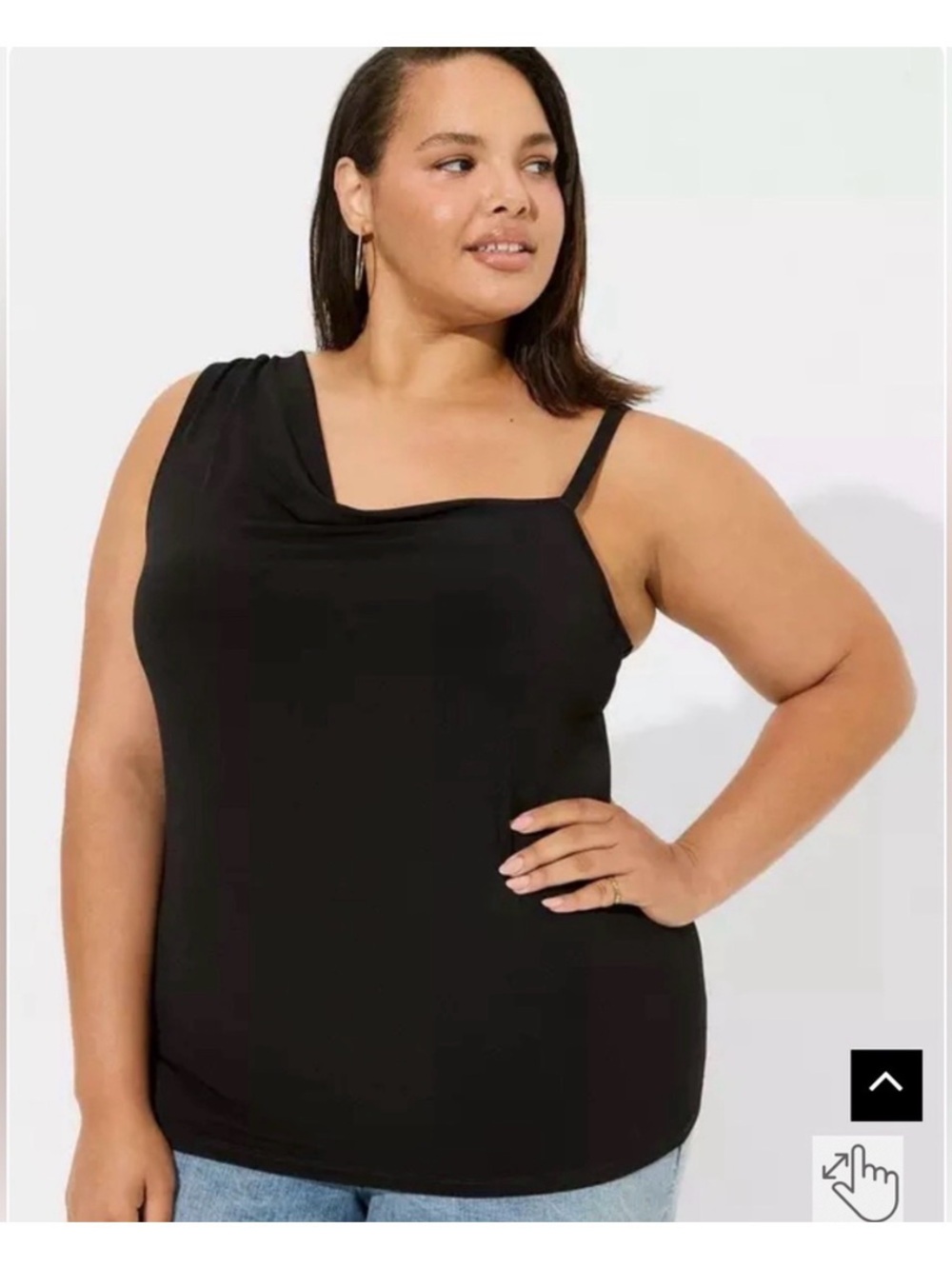 Torrid Black Asymmetric one shoulder cowl size 00